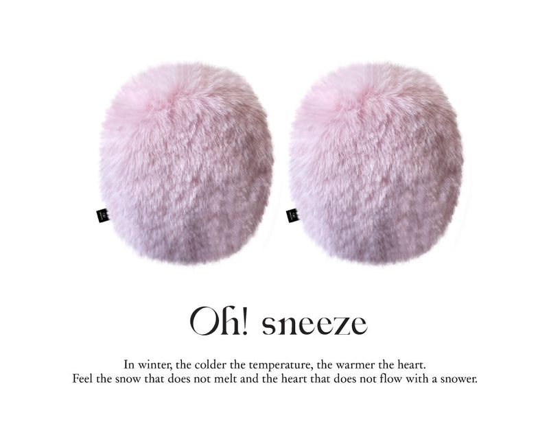 fluffy case_ rabbit pink