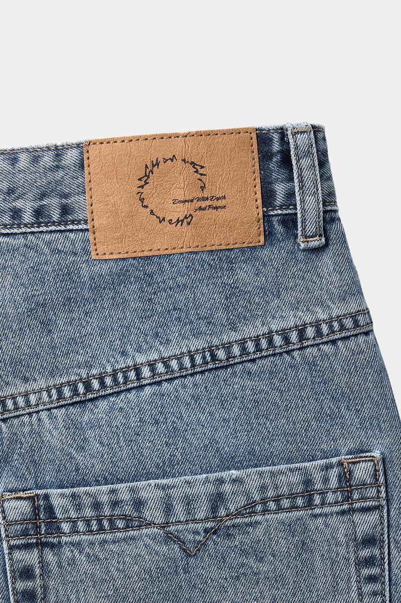 Aged Splatter Carpenter Denim Pants(Washed Blue)