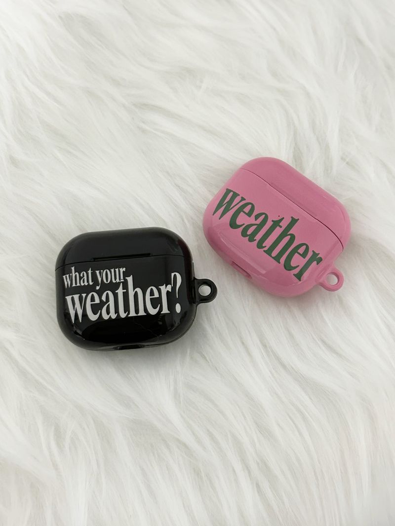 weather Airpods case-black(gray)