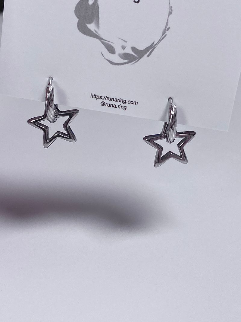 star point ring earrings