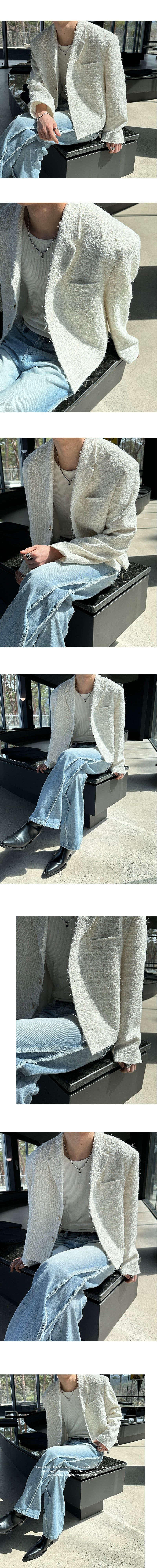 [PREMIUM] Crush glitter tweed jacket(2color)