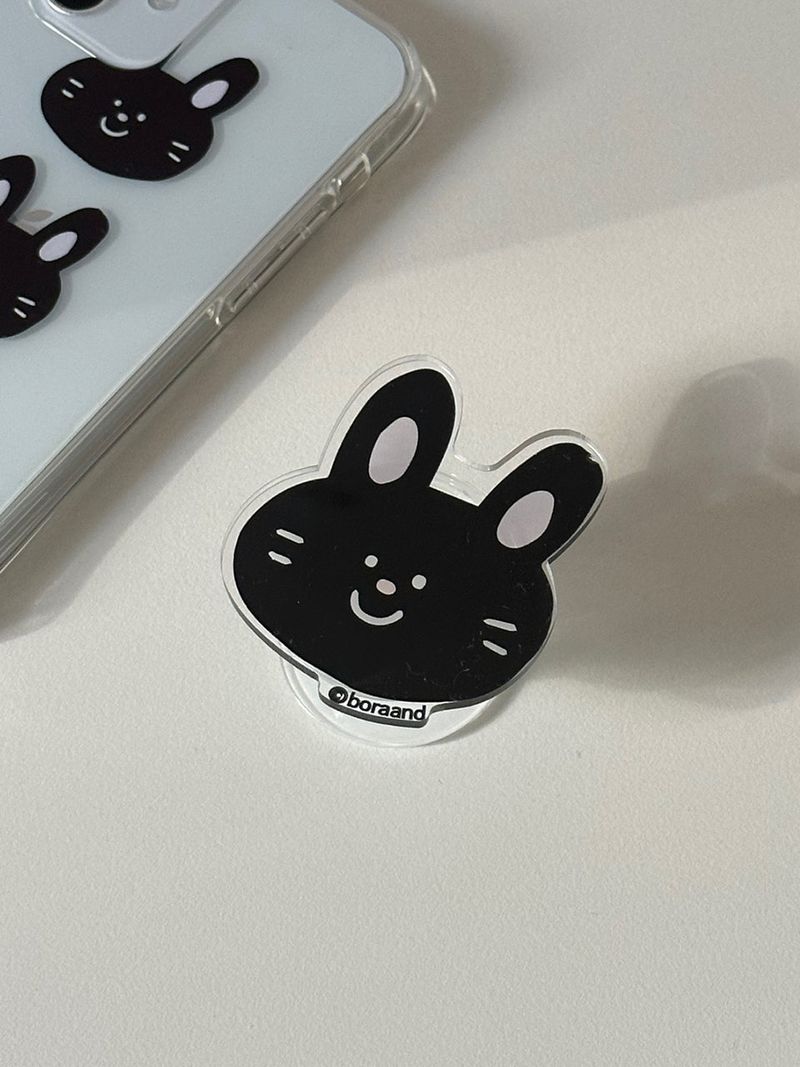 bora and(ボラアンド)の「ブラックバニースマホグリップ(スマホグッズ/小物)」