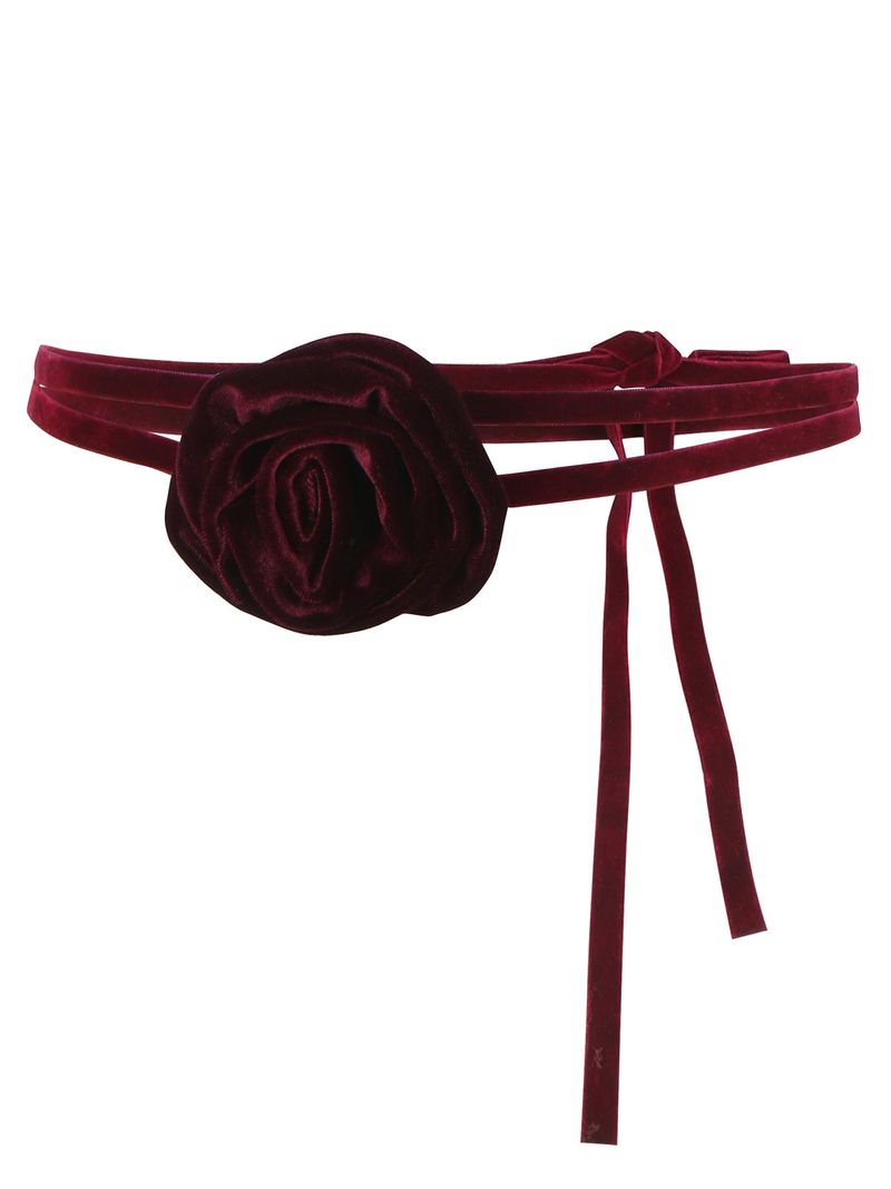 Rose Velvet Belt (Wine)