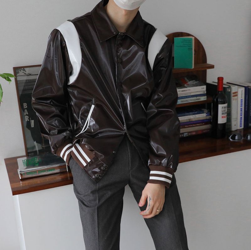 ASCLO(エジュクロ)の「ASCLO Shine Leather Varsity Jacket (3color)(Jackets/Outerwear)」