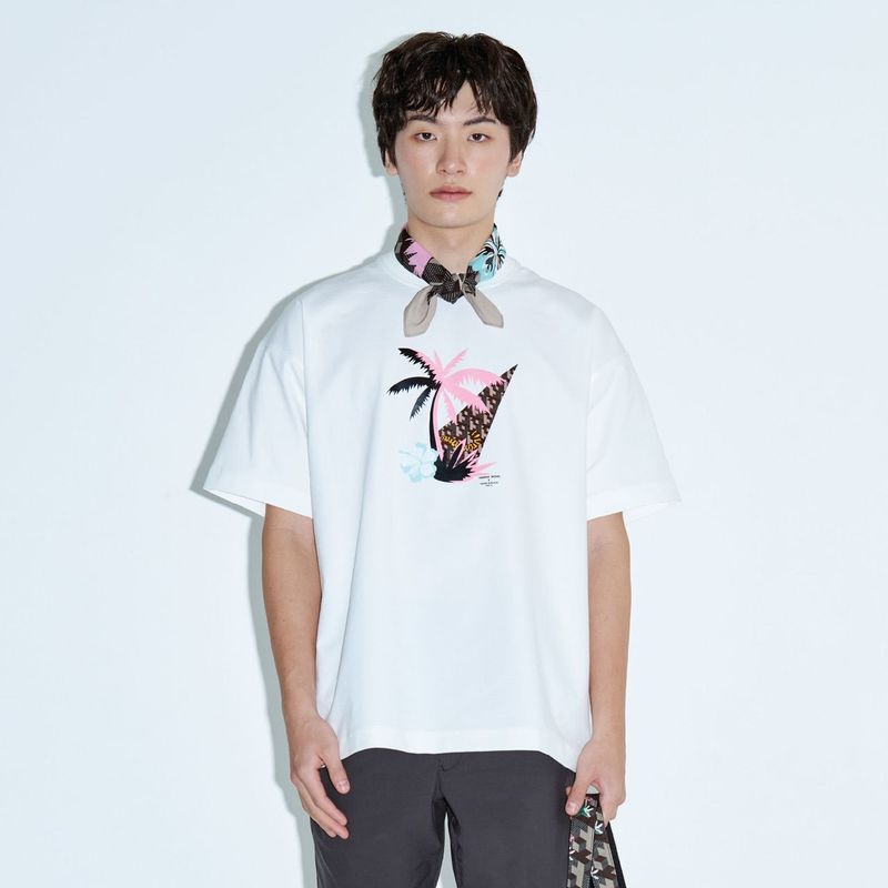 WHITE COCONUT TREE TSHIRT