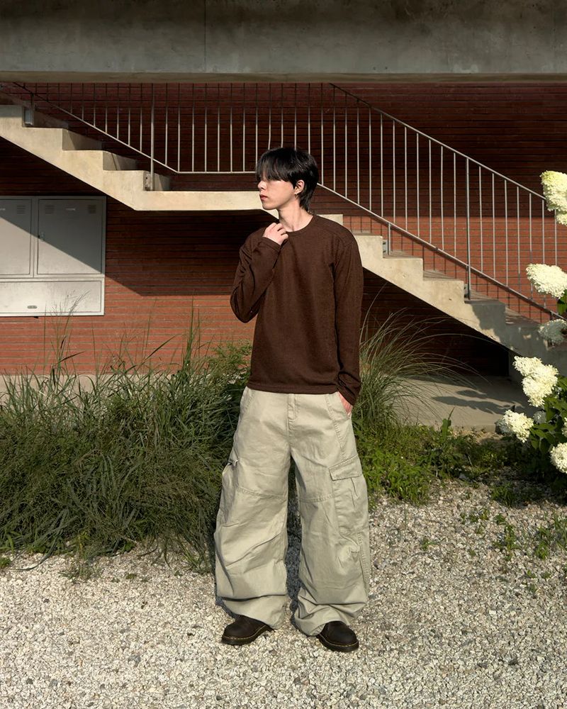 Cerne Dying Washed Curved Cargo Pants