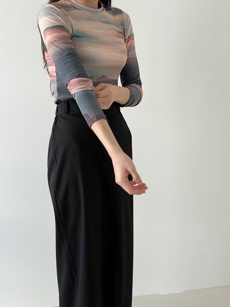 Sunset printing crop T 