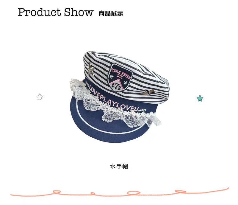 loveplayshop（ラブプレイショップ）の「イスケープパラダイスLoveplayshop - A ニチェレーススターリー-ネイビーキャップ（帽子）」