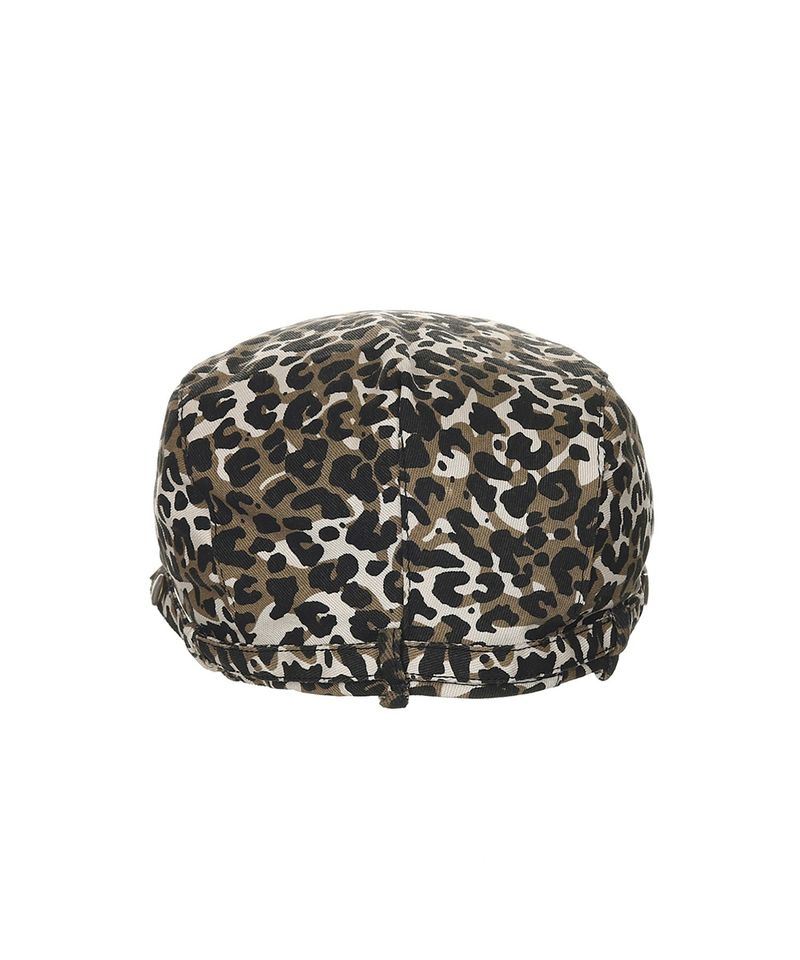 8287 Logo Leopard Newsboy Cap (Brown)