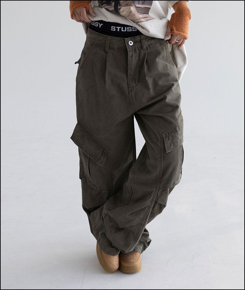 Koke pigment cotton cargo pants