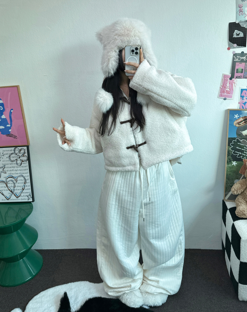 TEDDY CURLY🤎CUTIE PETIT ZIP UP 🤎🧸🐏3COLOR
