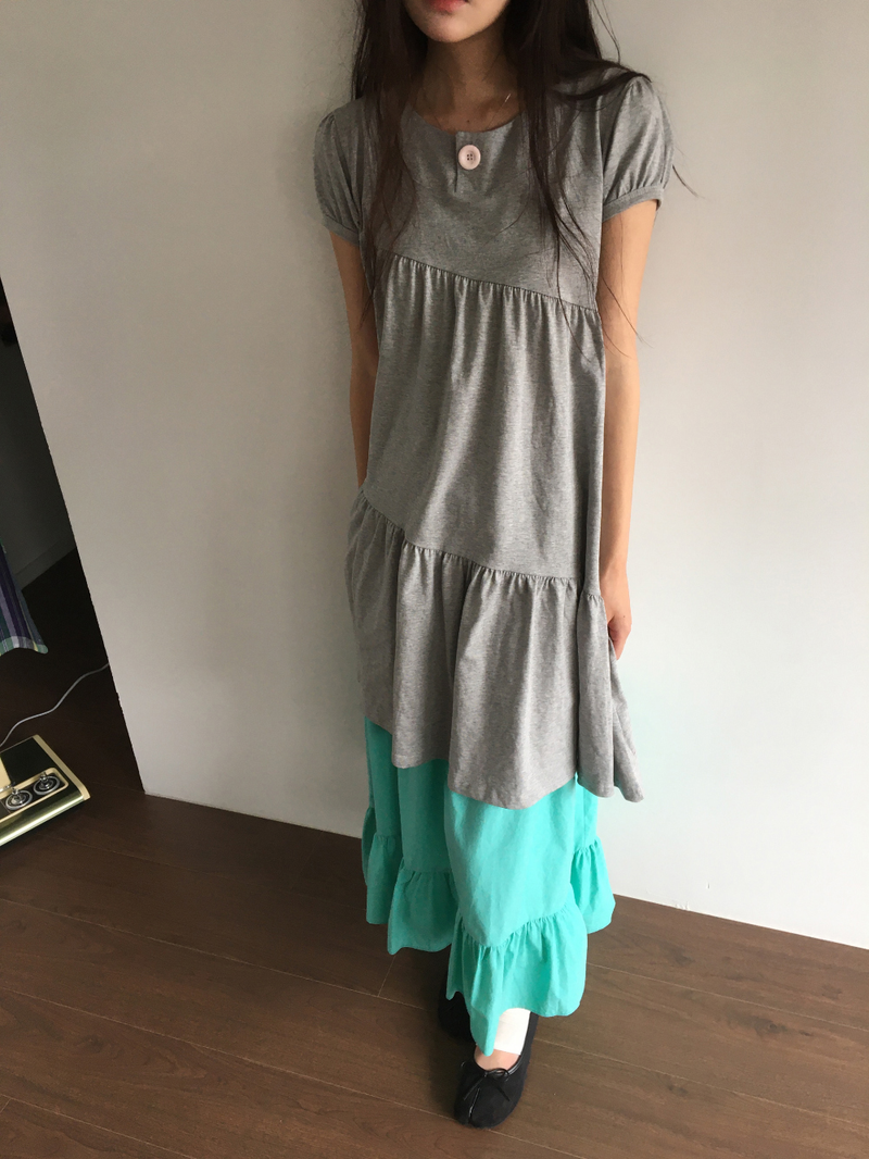 クロス ボタン ドレス (2color) 