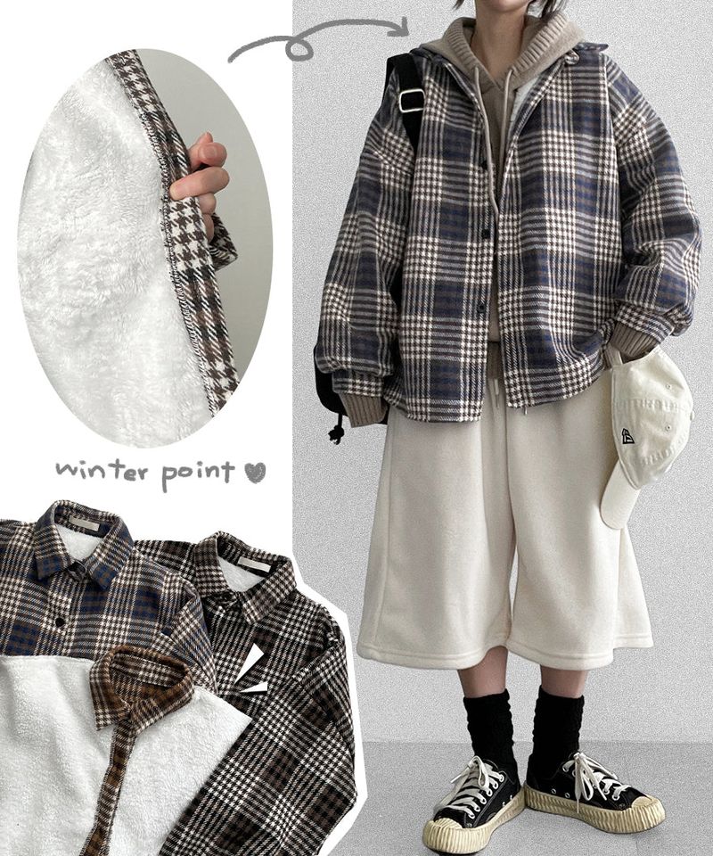 Boxy checkered shirt jacket
