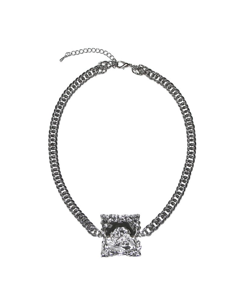 Rose shirring choker necklace