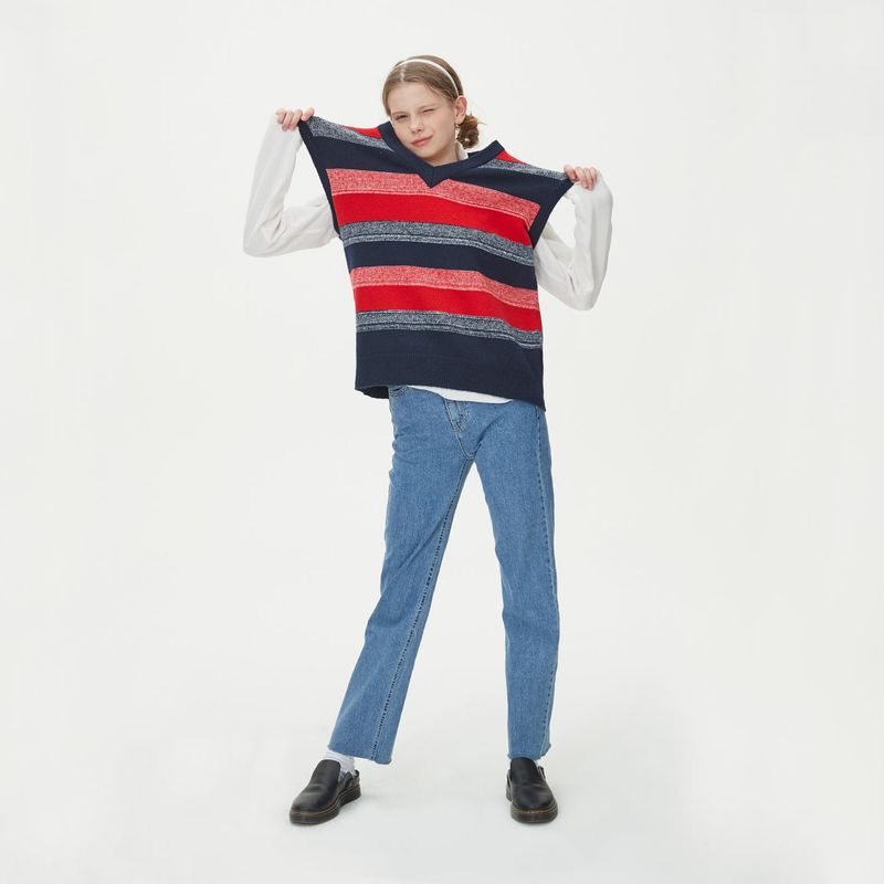 CASHLIKE BLENDED KNIT VEST_RED