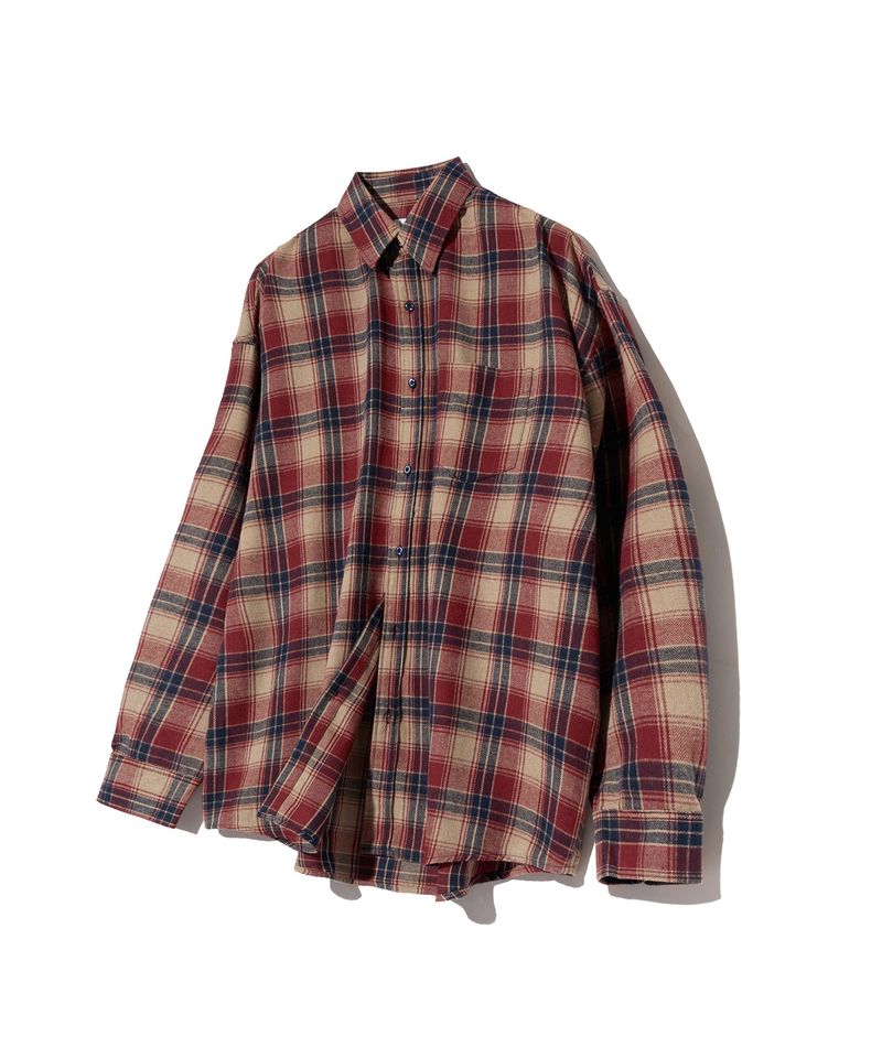 standard error（スタンダードエラー）の「87-STAN088 ハブビンテージオーバーフィットポケット長袖チェックシャツ（トップス）」