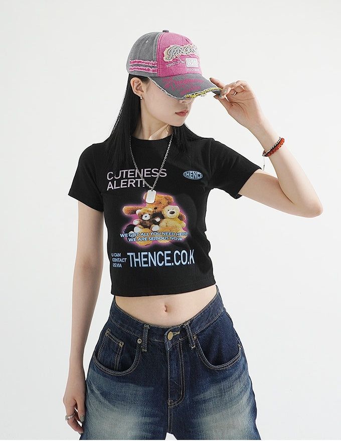 テディクロップドTシャツ