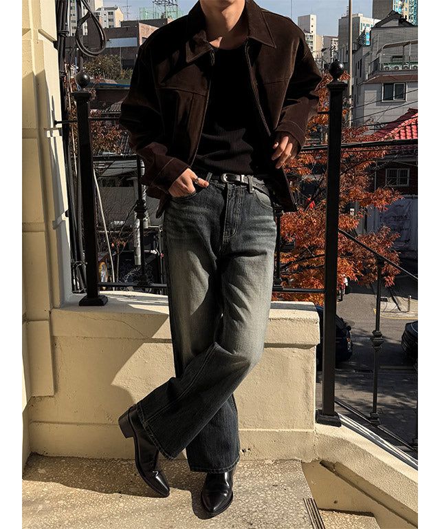 [F/W] Velvet biker collar jacket(2color)