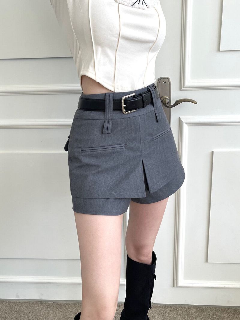 1111. Wrap slit belt mini sk (2color)