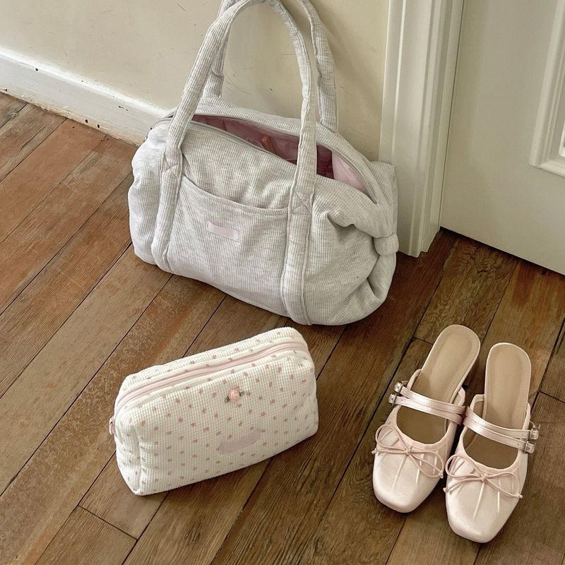 Rosebud Waffle Pouch - WHITE