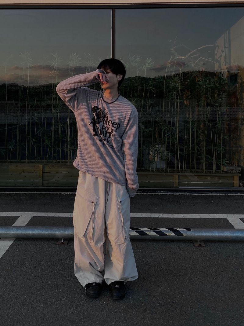Double Zip Wing Cargo Balloon Pants 2C