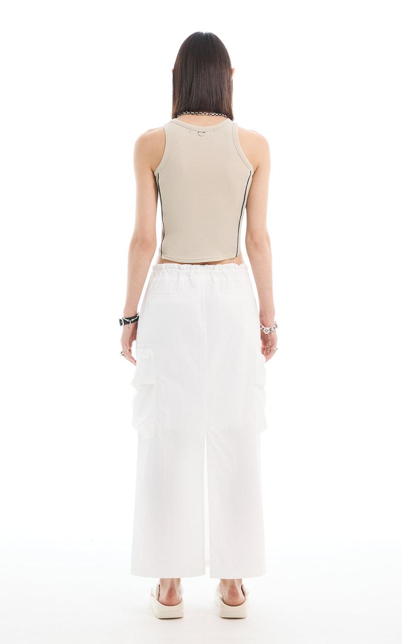 CARGO MAXI SKIRT_WHITE