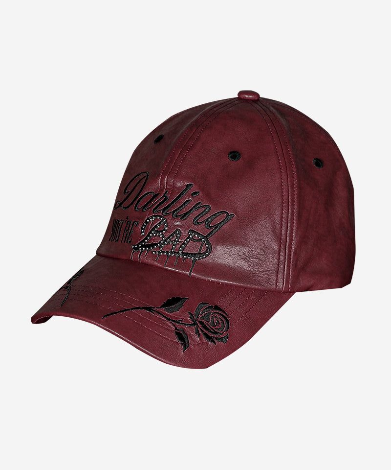 DYB LEATHER BALL CAP #WINE