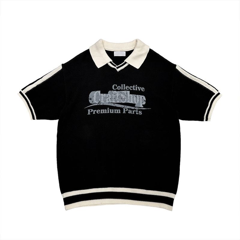 Blif Collar Half Sleeve Knit
