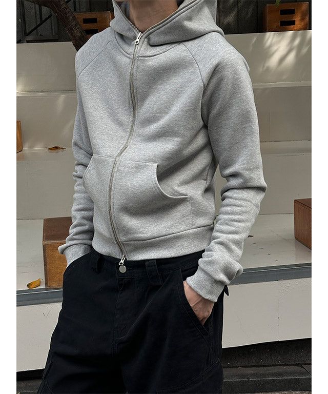 [CROP ITEM] クロップマッスルフィットフードジップアップ(3color)