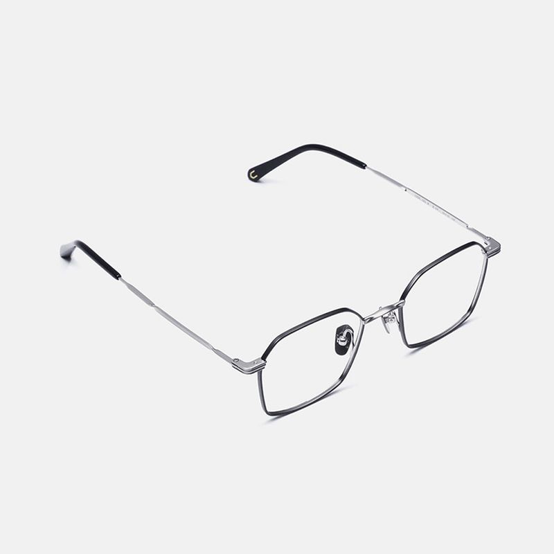 Knouun Square titanium glasses CODE. 101. B Sizzy Silver