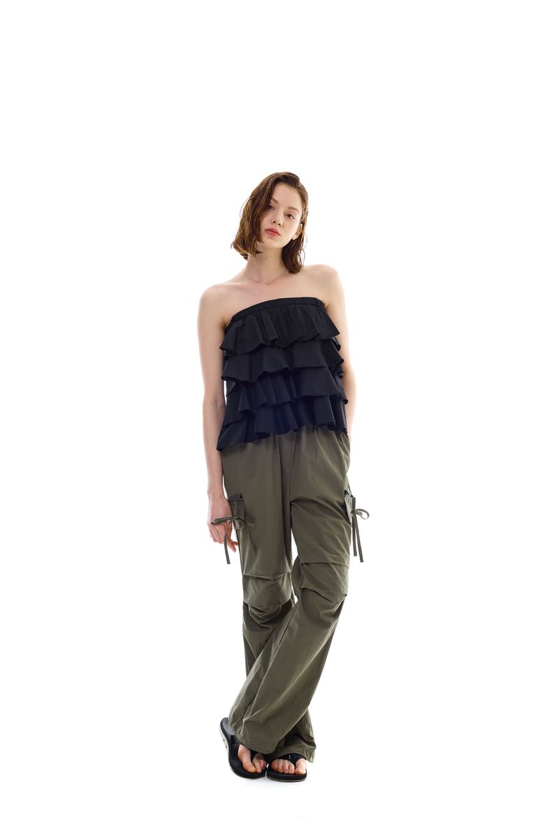 VIVA FRILL TOP SKIRT / BLACK