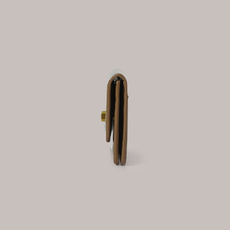 Flat Gold Wallet - Brown