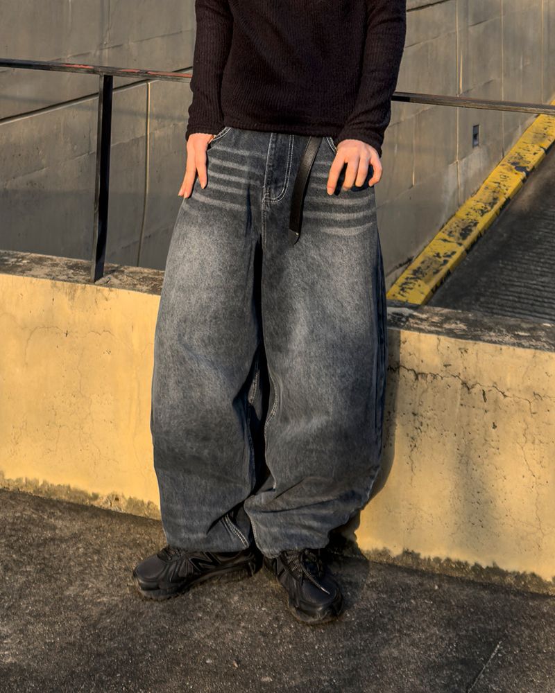Kino Double Cat Washing Balloon Denim