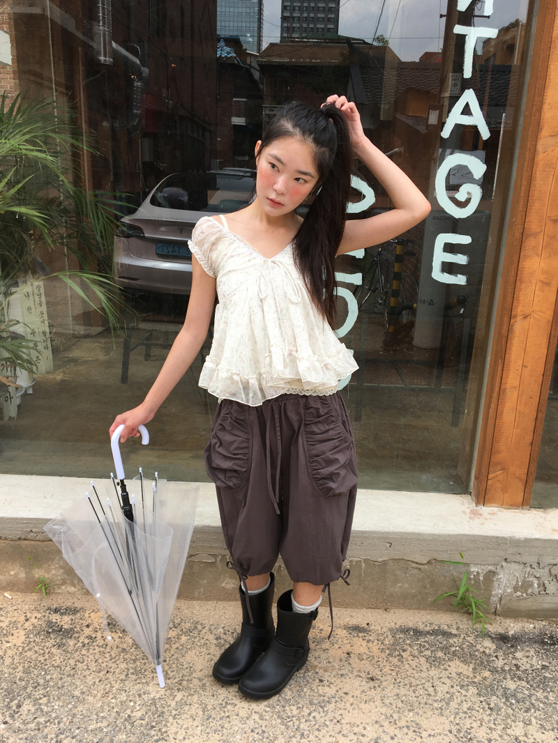 Kine Shirred Bermuda Pants (3color)