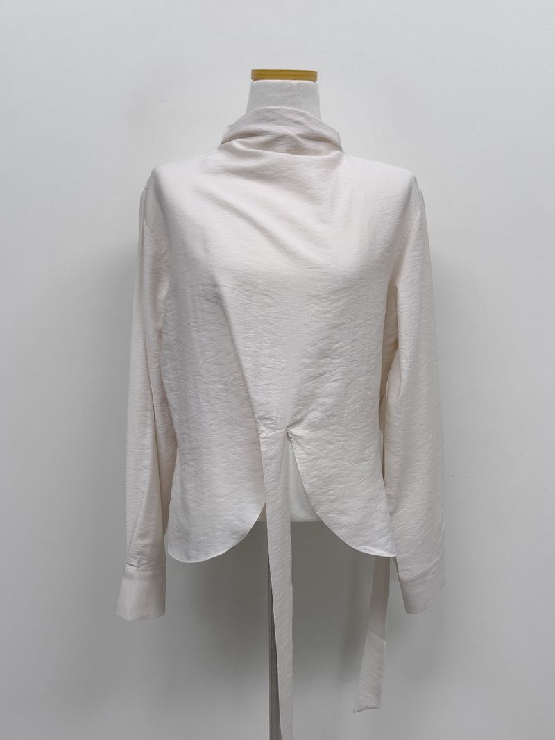 Janna Wrap Mock Neck Blouse