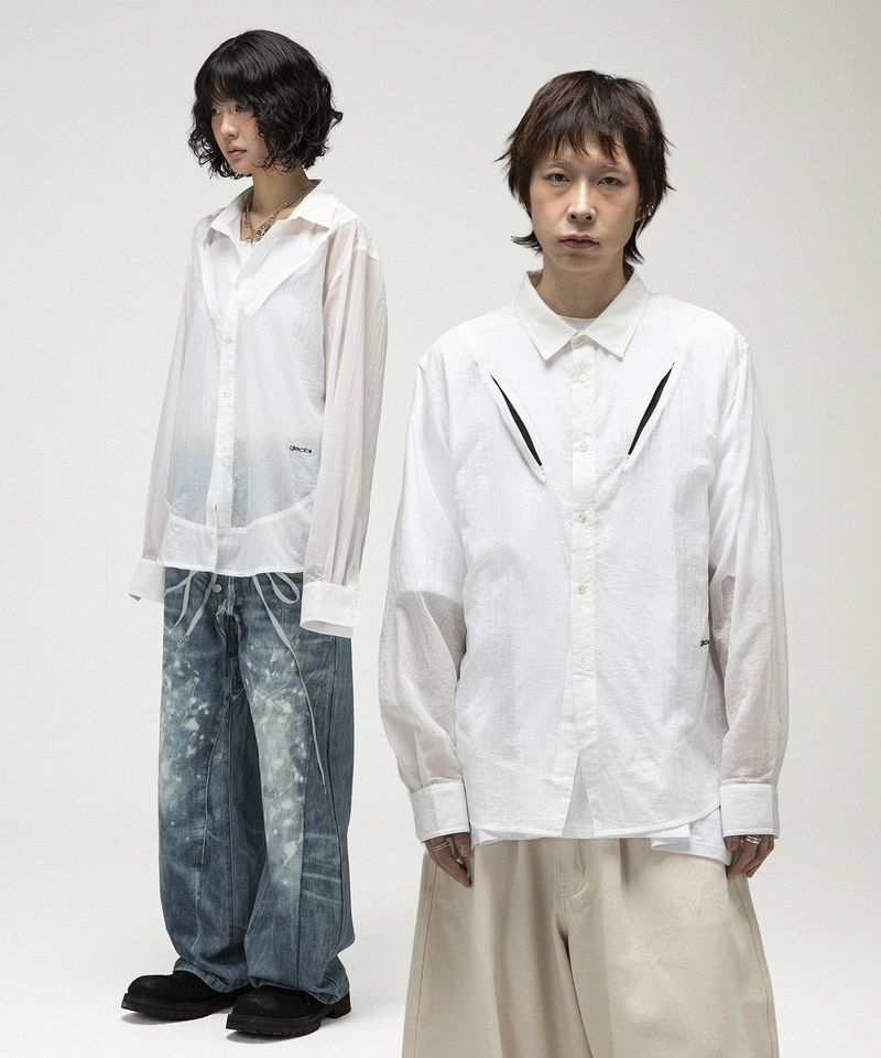GLACK（グラック）の「GS007 Smile Nylon Shirt (WHITE)（Tops）」