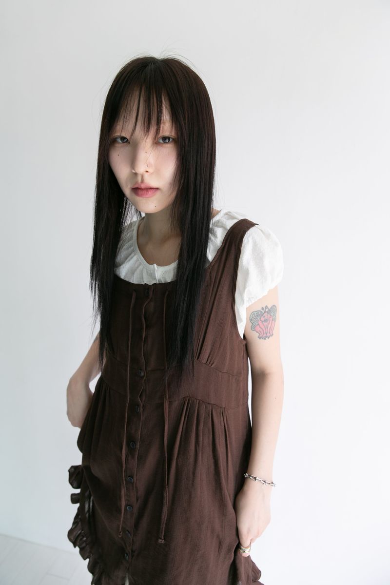 frill natural sleeveless ops(3colors)