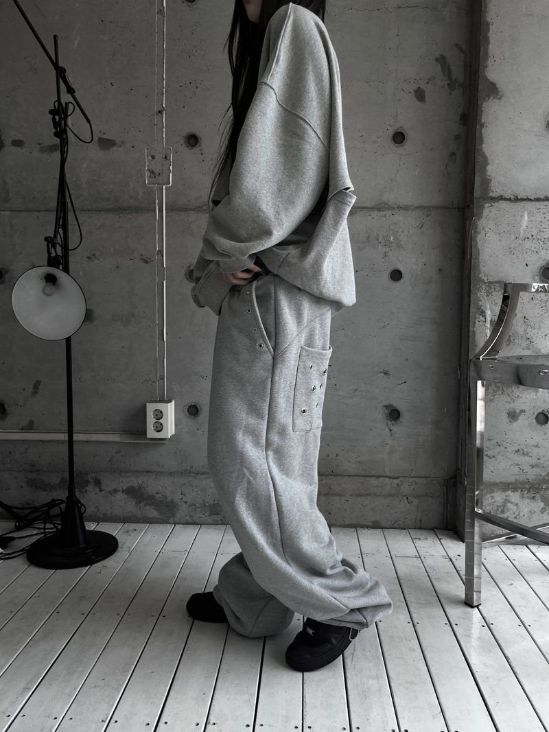 eyelet punching wide pants (2color)