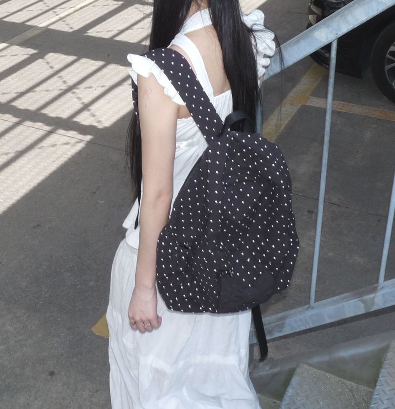 Polka dot ribbon backpack