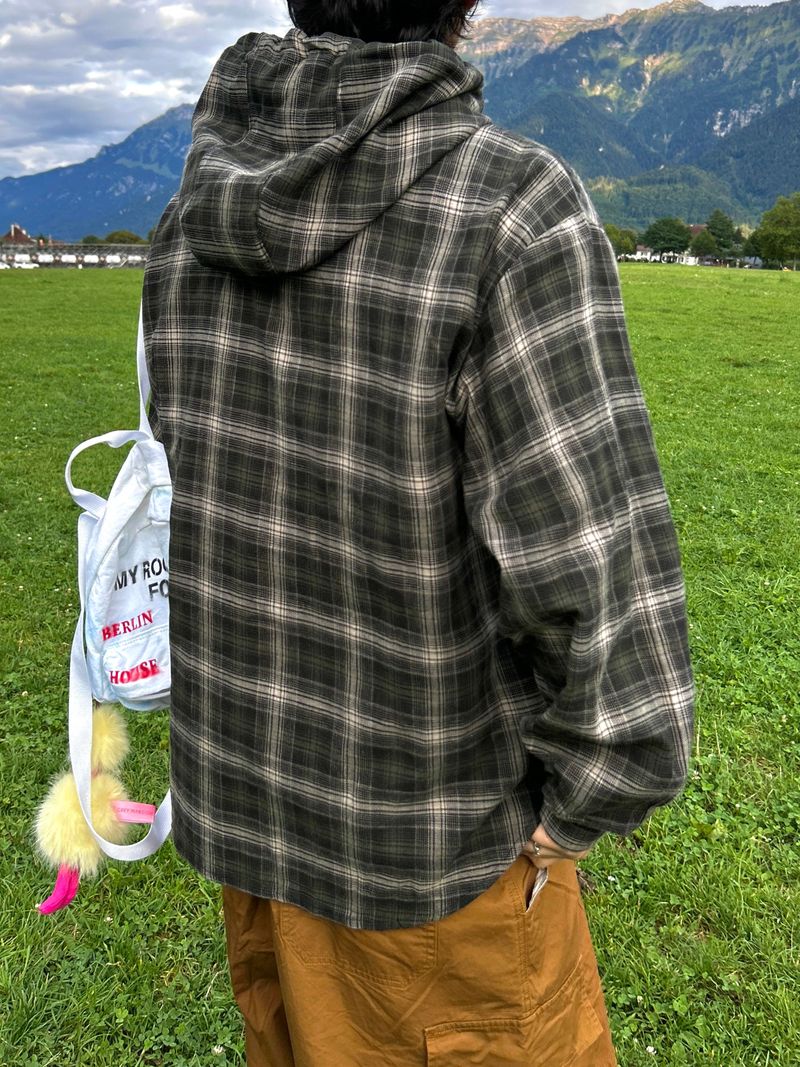 Authentic Hoodie Check Shirt 2C