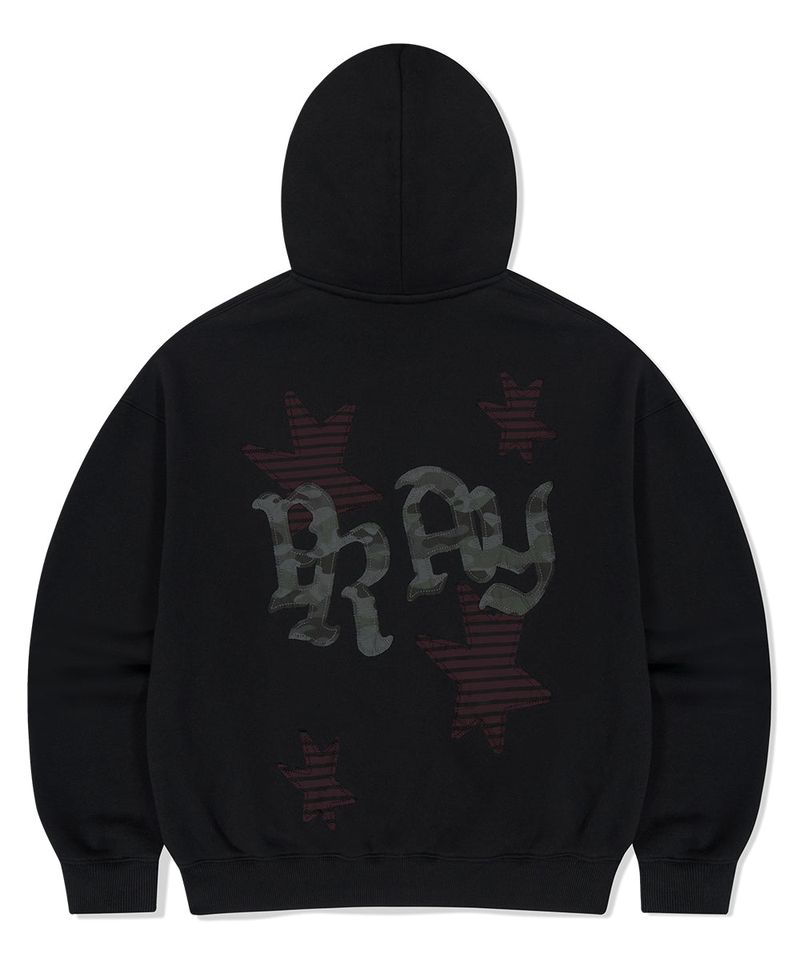 PRAY APPLIQUE ZIP UP HOODIE