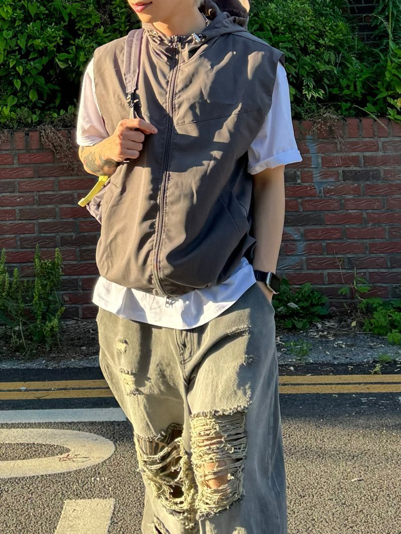 Tech poly hood vest 3C