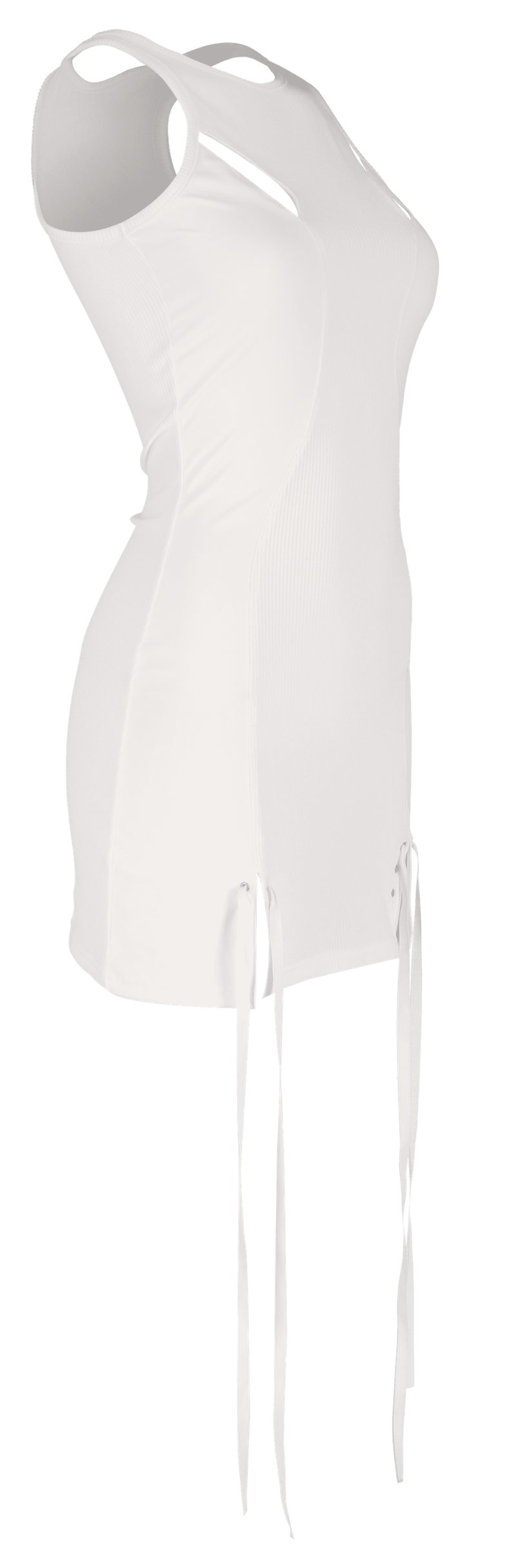  [Seow] Linked eyelet dress, white