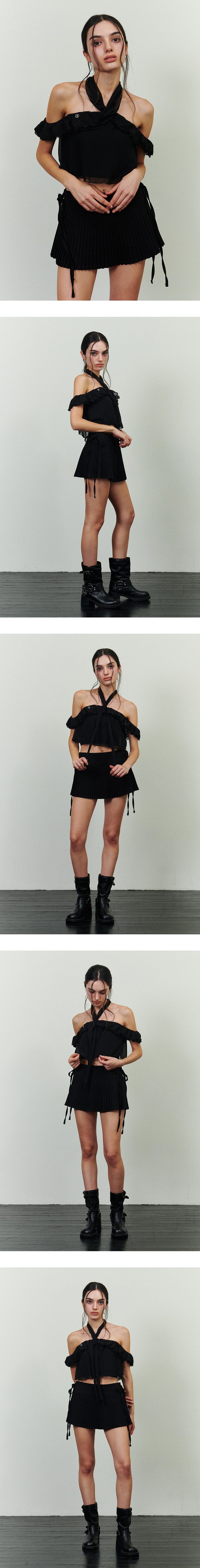 ROSALIE FRILL TOP black