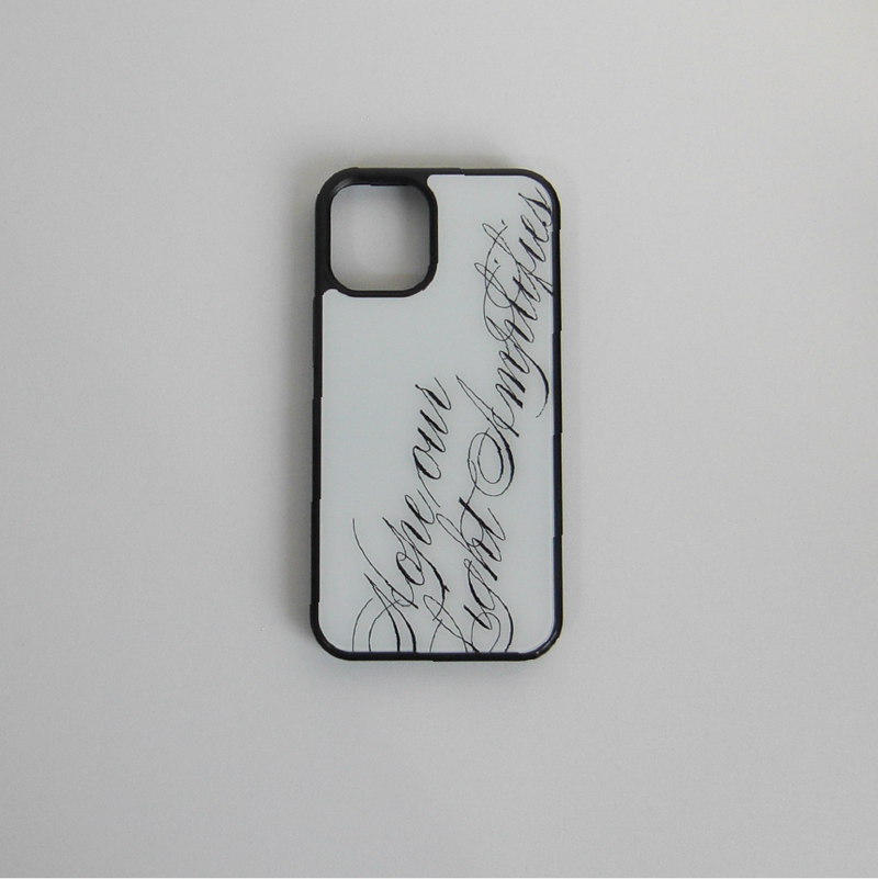 [MADE] slogan glass bumper case (white)