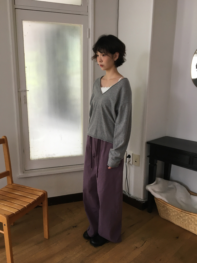 Luro V-neck knit (8color)
