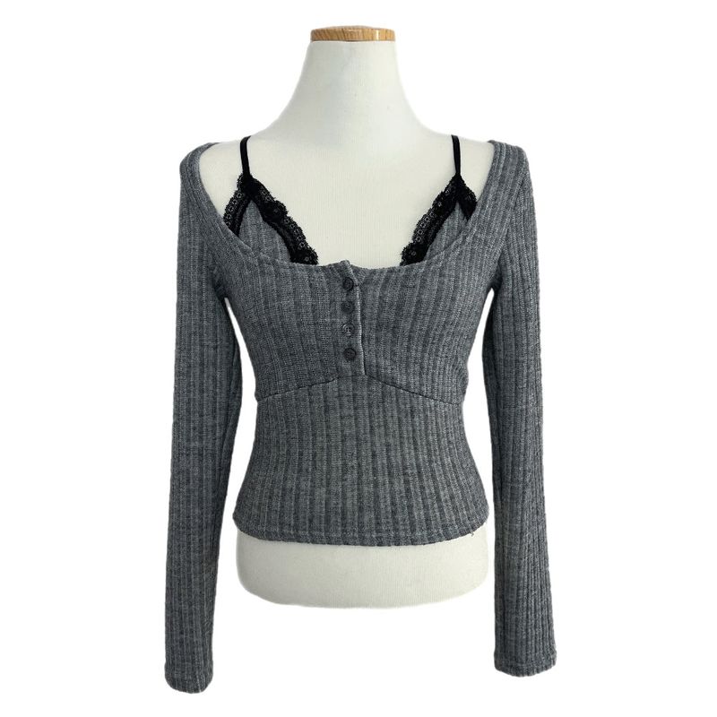 Zia Lace Strap Ribbed Knit 