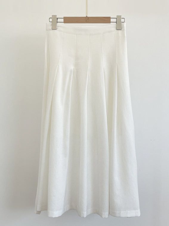 Mizel Pintuck Long Pleated Skirt