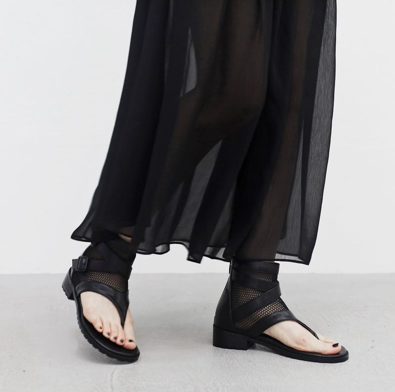 Pony open toe see-through boot sandals