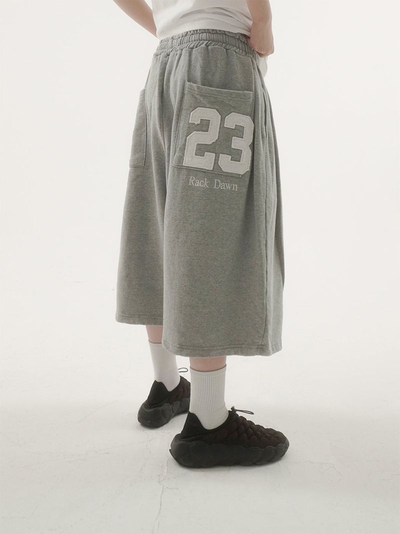Bold 23embroidery bermuda sweat pants -3C